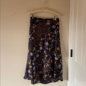 Vero Moda Floral Silk Midi Skirt